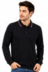 Men’s Long Sleeve Tipping Plain Polo Shirt