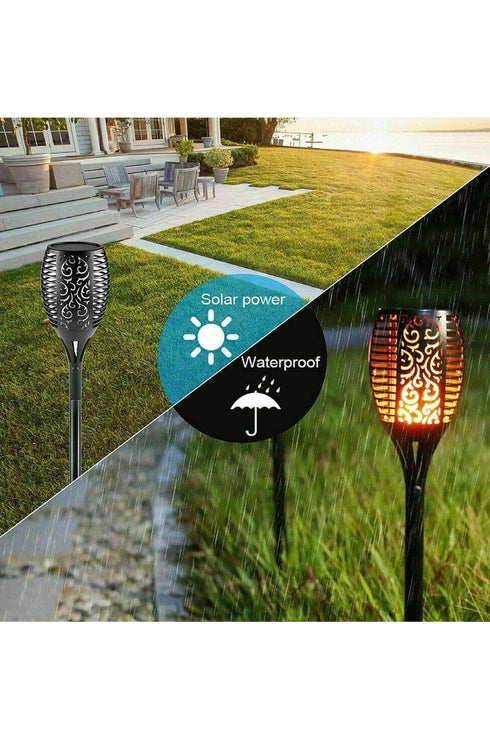 Solar Flame Torch Lights – 10 or 20 Pack Outdoor Waterproof LED Lights