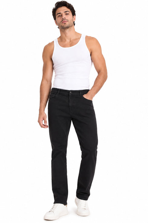 Men’s Straight Fit Denim Jeans – Dark Blue & Black Casual Jeans