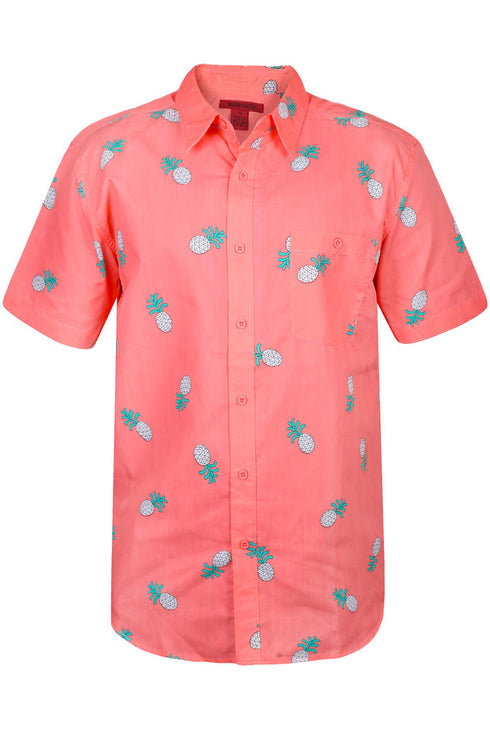 Mens Pineapple Print Hawaiian Shirt