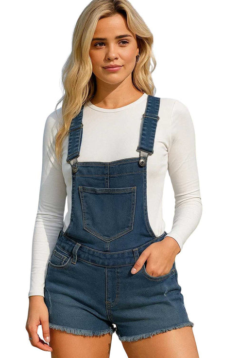 Ladies Dark Wash Denim Stretchable Dungaree