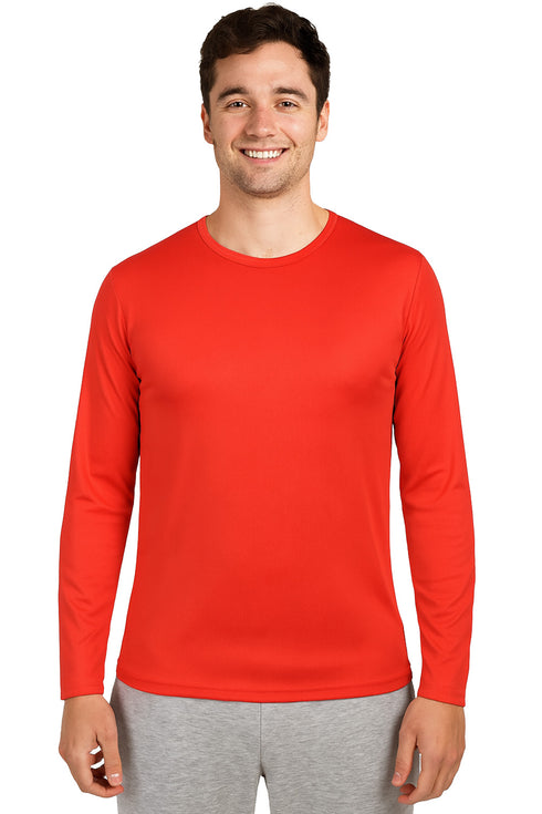 Men’s Quick Dry Polyester Long Sleeve T-Shirt – Lightweight Breathable Sports & Gym Top
