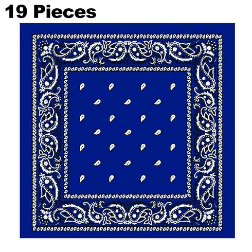 60 Pack Assorted Bandanas – Bulk Paisley, Solid, Camo & Flag Designs - From 49p Per Unit