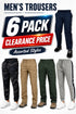 6 Pack Men’s Trousers Assorted Styles Clearance Bundle - From £3.33 Per Unit