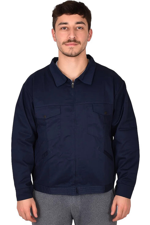 Men’s Polycotton Work Jacket – Tough & Durable, Lightweight, Multi-Pocket Zip-Up for Workwear