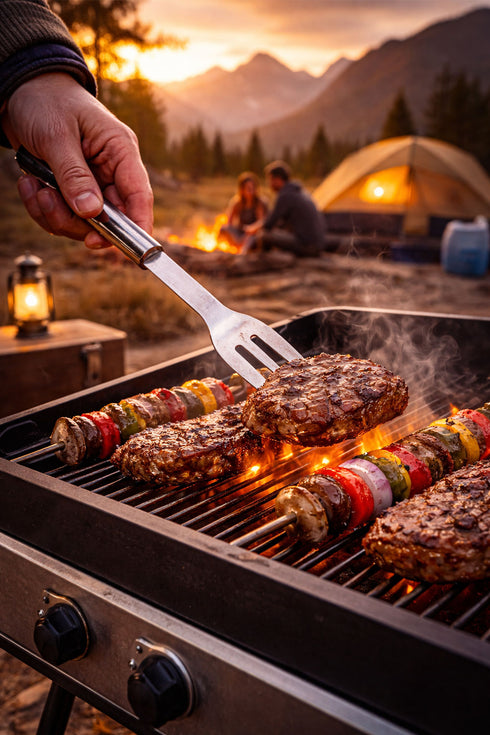 6 Piece BBQ Tool Set with Carry Case – Stainless Steel Grill Utensils