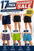 17 Pack Men’s Big Size Shorts Clearance - From £1.76 Per Unit
