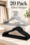 20 Pack Velvet Clothes Hangers with Non-Slip Bar and Shoulder Notches