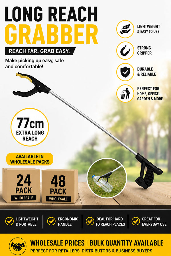 77cm Long Reach Grabber Tool with Magnetic Tip – Bulk 24 Pack / 48 Pack