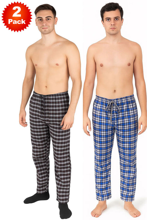 2 Pack Mens Polycotton Nightwear Pyjamas