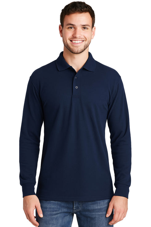 Men's Long Sleeve Polo Collar Shirt