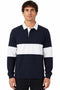 Men’s Long Sleeve Single Striped Rugby Polo Shirt