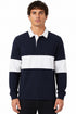 Men’s Long Sleeve Single Striped Rugby Polo Shirt