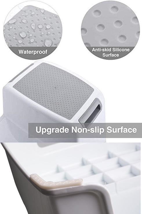 Two-Step Stool with Non-Slip Surface – Bathroom, Kitchen, and Home Use