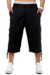 Mens 3/4 Elastic Waist Cargo Shorts