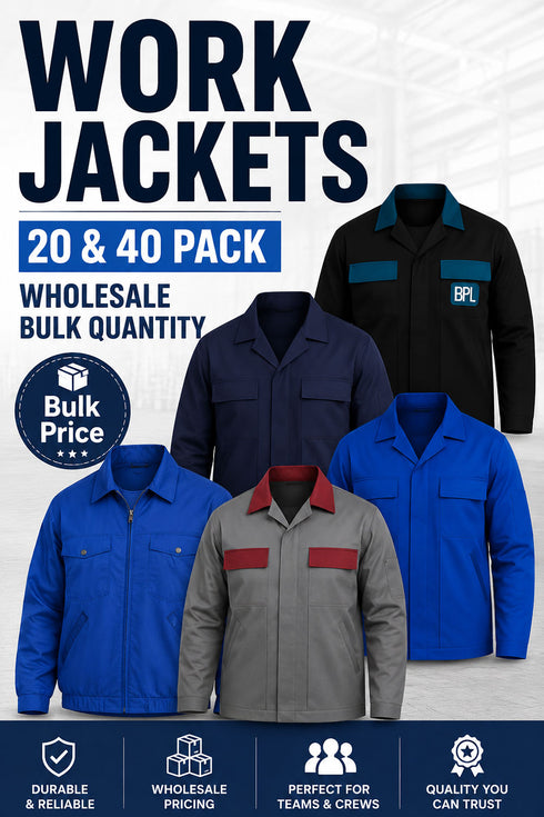 Men’s Bulk Work Jackets – 20 & 40 Pack Wholesale Workwear