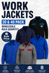 Men’s Bulk Work Jackets – 20 & 40 Pack Wholesale Workwear