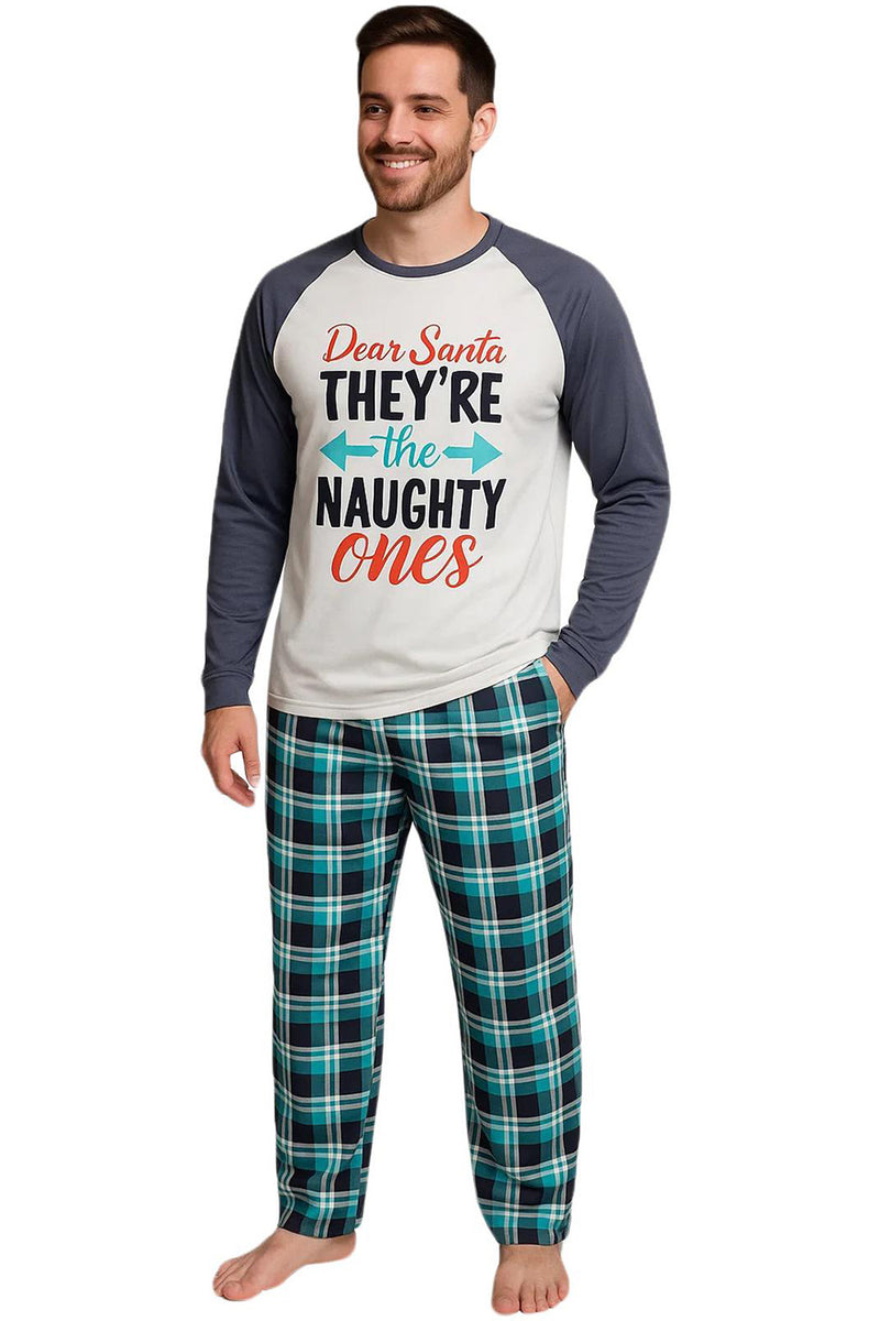 Men’s Christmas Pajamas Set Printed Long Sleeve Plaid Sleepwear Set — free download