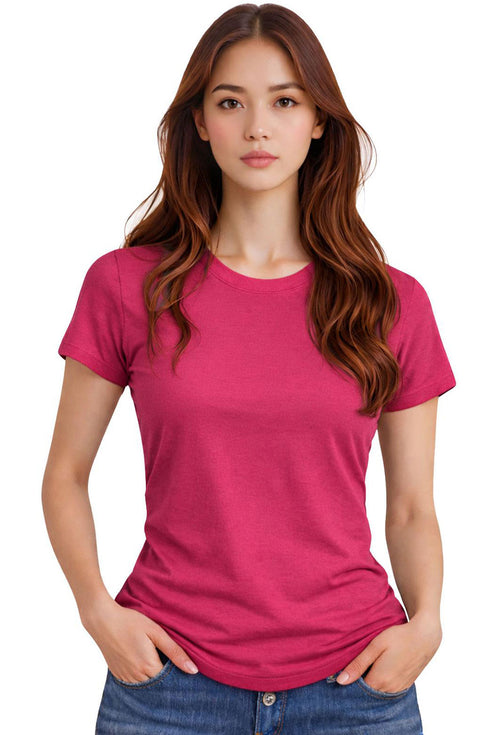 5 Pack Womens Plain Crew Neck T-Shirts