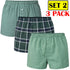 3 Pack Men's Check Woven Cotton Boxers