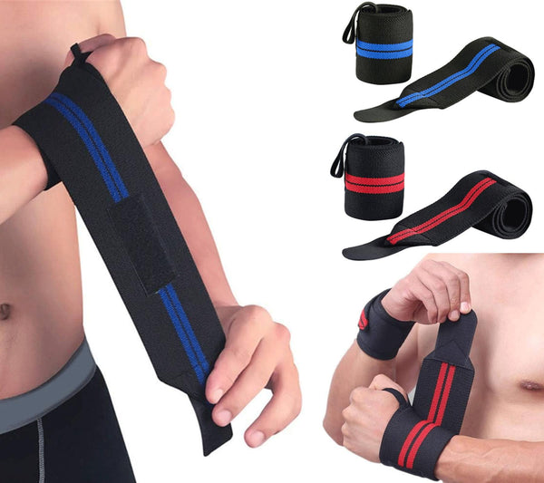 1 Pair Elastic Wrist Wraps For Strength Training & Gym
