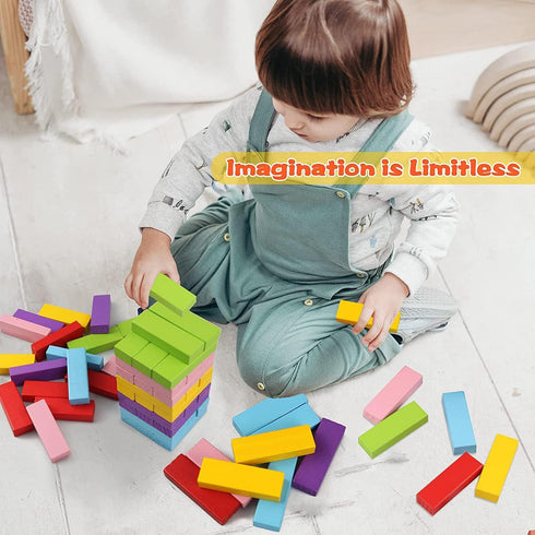 Tumble Tower Building Colourful Jenga Blocks