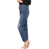 Women’s Blue Distressed High Waist Mom Jeans
