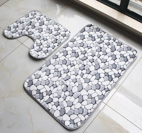 2 Pack Pebble Bath and Pedestal Mat