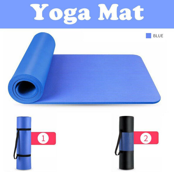 Non-Slip Yoga Mat for Exercise & Fitness With Carry Strap