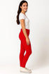 Ladies Red Stretched Buttoned Jeggings