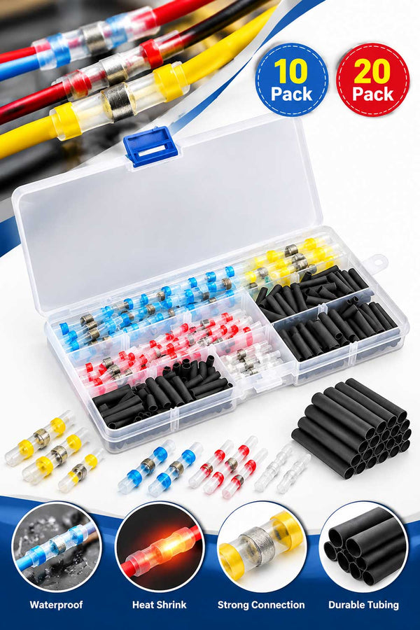 Heat Shrink Wire Connectors Tubing Kit - 10/20 Pack - From £1.82 Per Unit