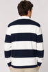 Men’s Long Sleeve Striped Rugby Shirt – 100% Cotton Polo Top.