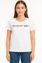 Womens Happy Day Printed Round Neck T-shirt