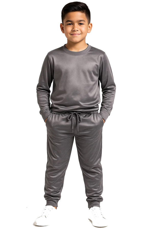 Kids Tracksuit Set – Boys & Girls Joggers & Crew Neck Sweatshirt