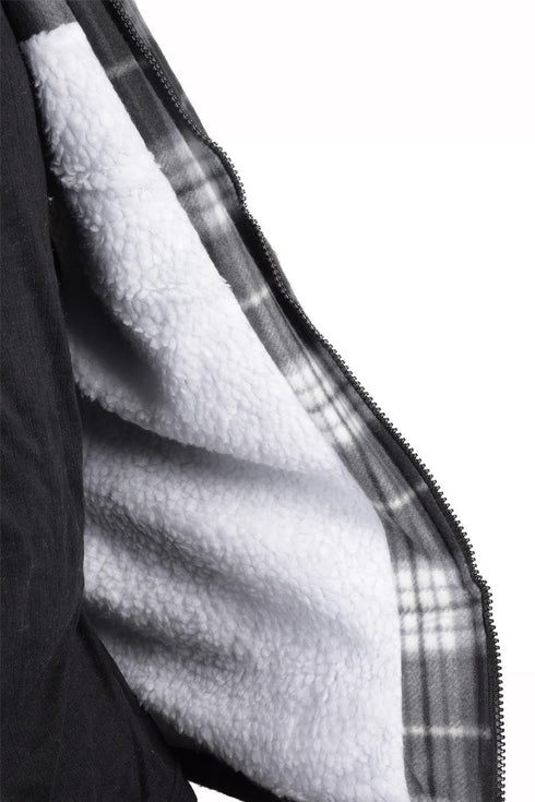 Mens Sherpa Fur Lined Collar Shirt