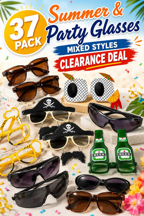 37 Pack Mixed Summer & Party Glasses - From 67p Per Unit