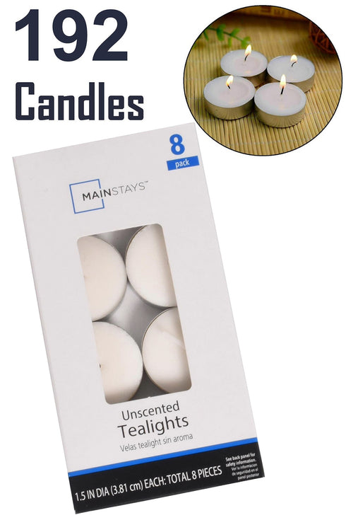 Unscented Wax Tea Light Candles - 12/24/48 Pack