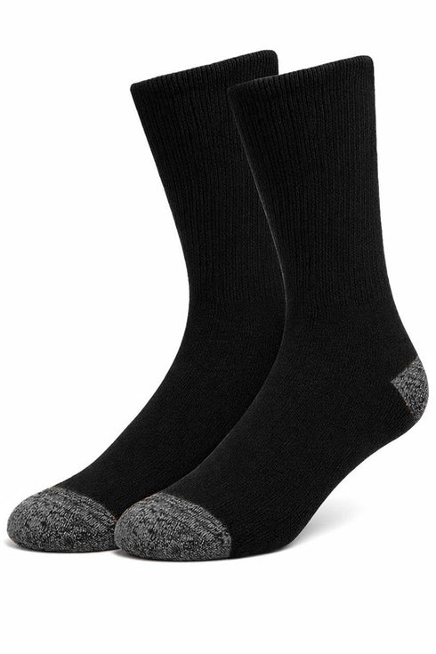 Men’s Black Work Socks with Contrast Heel & Toe – 6 or 12 Pack