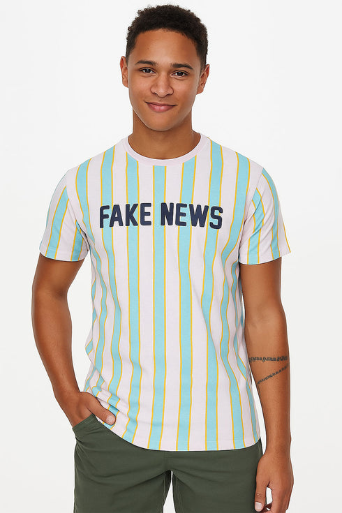 Men's Crew Neck Short Sleeve Striped T-shirt - 20/40 Pack