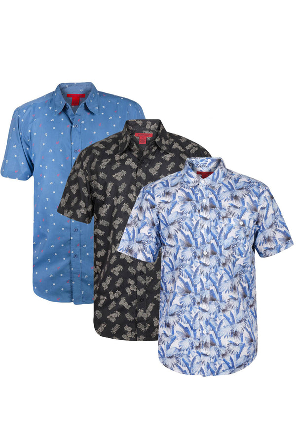3 Pack Mens Hawaiian Summer Shirts