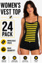 24 Pack Women’s Bumblebee Costume Vest Top - From £1.00 Per Unit