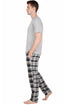 Mens Woven Lounge Polycotton T-Shirt Pajama Set