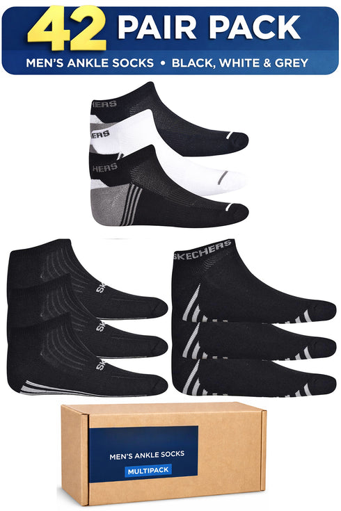Men's Ankle Socks - Multi-Pack: 42 or 84 Pairs