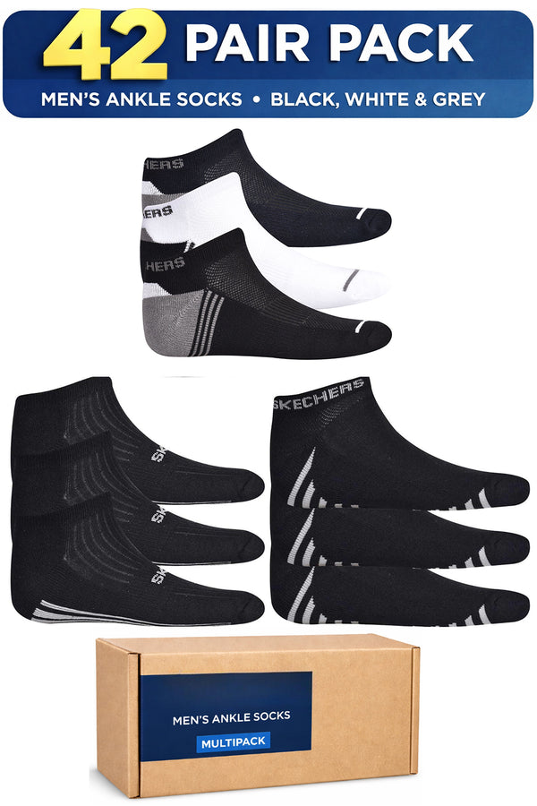 Men's Ankle Socks - Multi-Pack: 42 or 84 Pairs