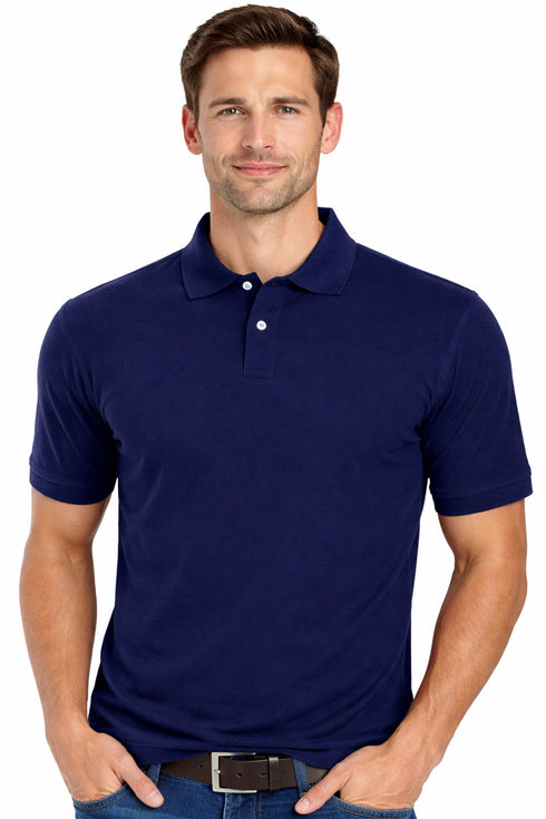 Men's Ribbed Collar Polo Shirt