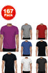 167 Pieces Gaffer Men's Plain Short Sleeve Crew Neck T-Shirts - 90 Per Unit