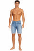 Men’s Crosshatch Slim Fit Rolled Hem Jean Shorts