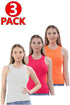 3 Pack Womens Stretchy Ribbed Plain Top