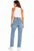 Women’s Light Blue Distressed Straight Leg Jeans