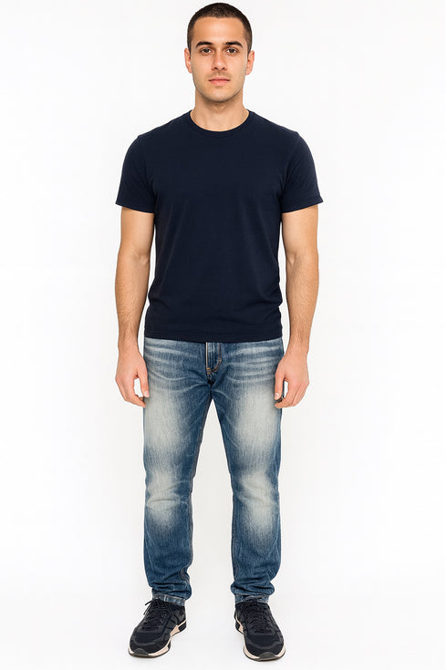 Men’s Slim Fit Faded Blue Denim Jeans – Stylish Casual Wear for Everyday Comfort